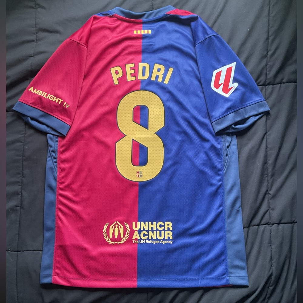 Pedri #8 Blue Barcelona Home S-M Soccer Jersey 2025